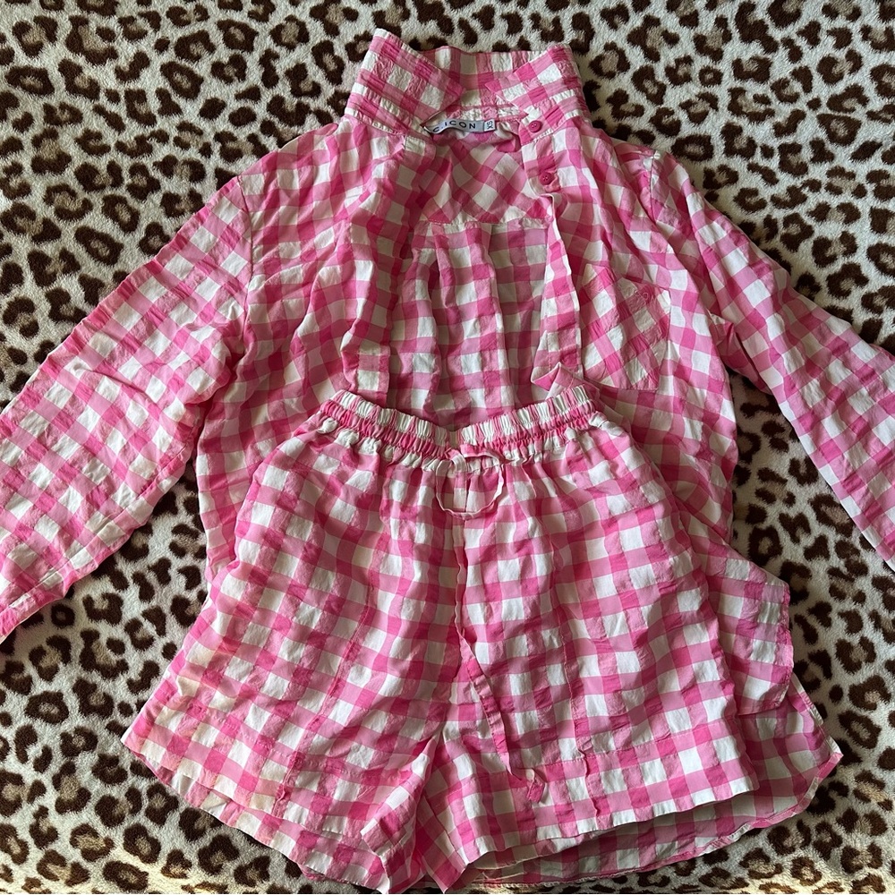 ICON Pink and White Checkered Apparel